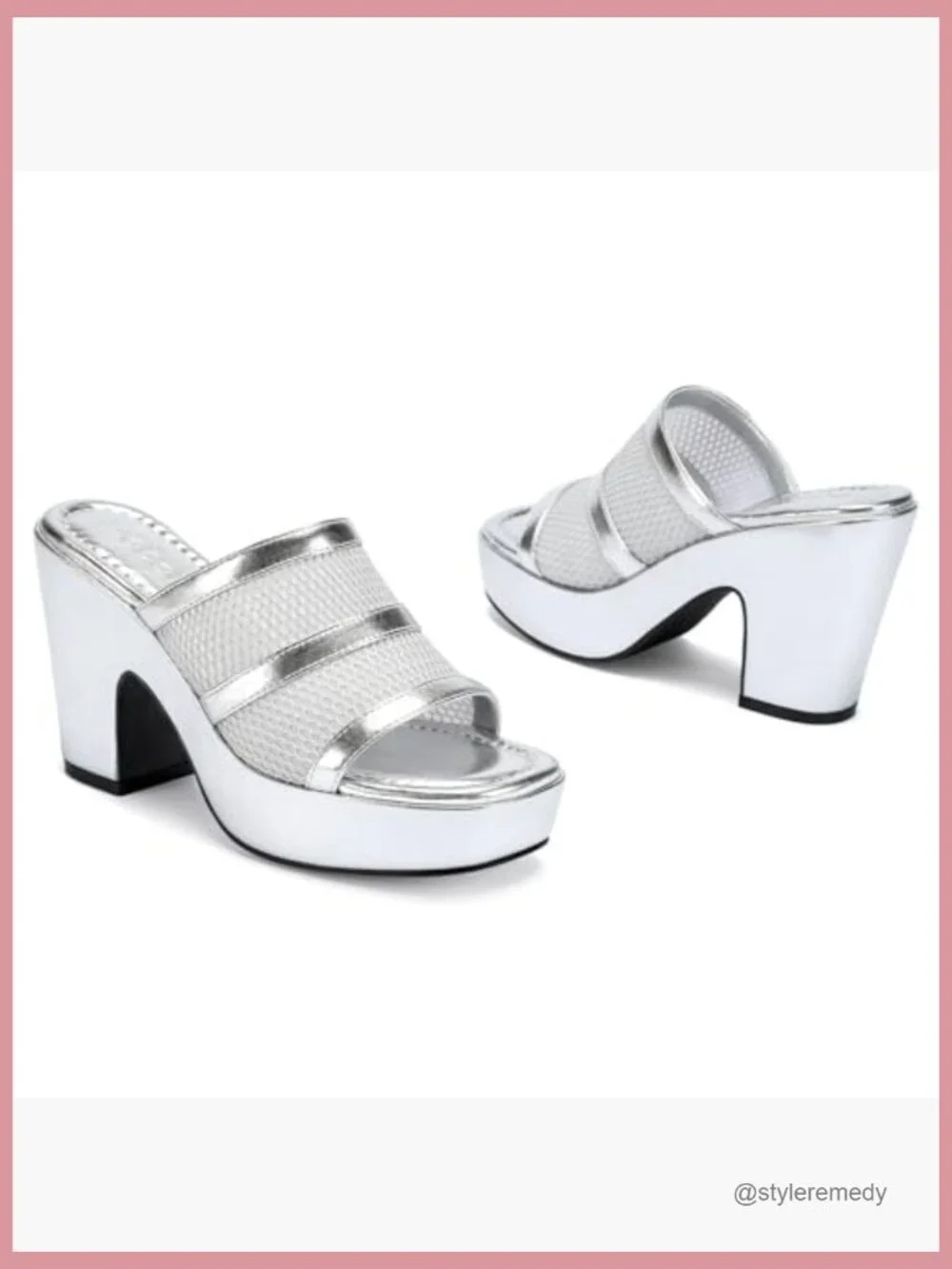 Platform Wedge Sandals Open Toe Mesh Knit Slip On Chunky High Heel Dressy